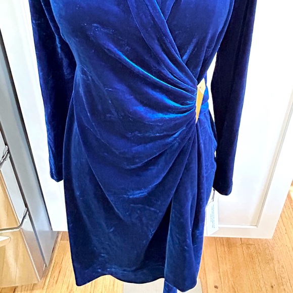NWT Calvin Klein Electric Blue Long Sleeve Wrap Inspired Design - Picture 3 of 8